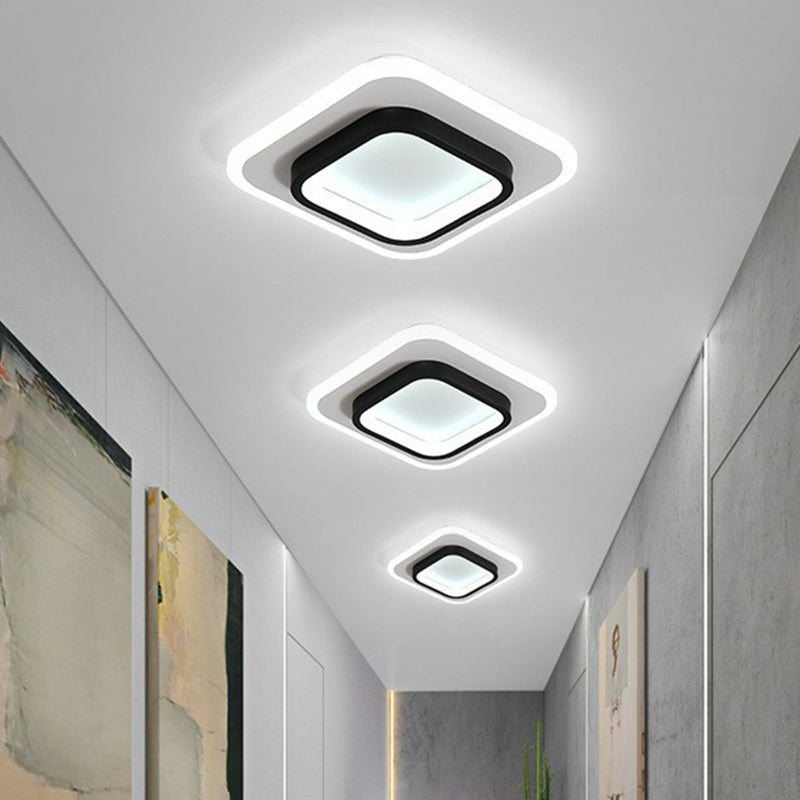 Lámpara de techo empotrada LED de estilo moderno acrílico con luz empotrada de pasillo geométrico
