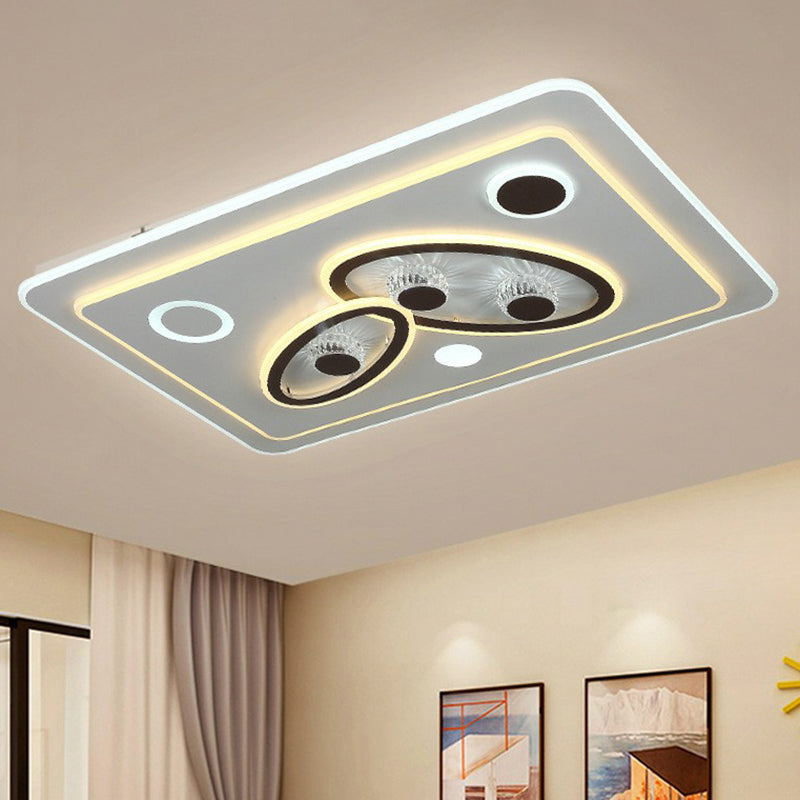 Lampada da soffitto a incasso a LED bianca in stile moderno rettangolare in acrilico