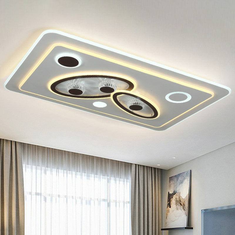Lampada da soffitto a incasso a LED bianca in stile moderno rettangolare in acrilico