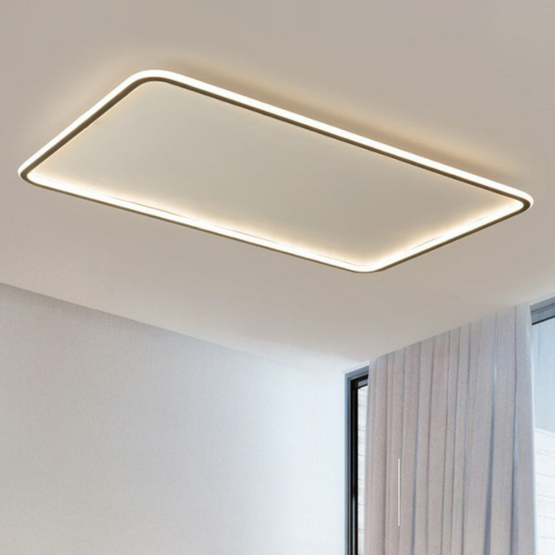 Éclairage encastré à cadre rectangulaire Luminaire encastré minimaliste en acrylique noir à LED