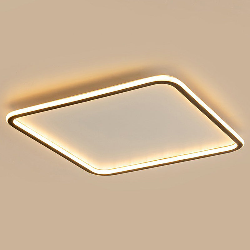 Éclairage encastré à cadre rectangulaire Luminaire encastré minimaliste en acrylique noir à LED
