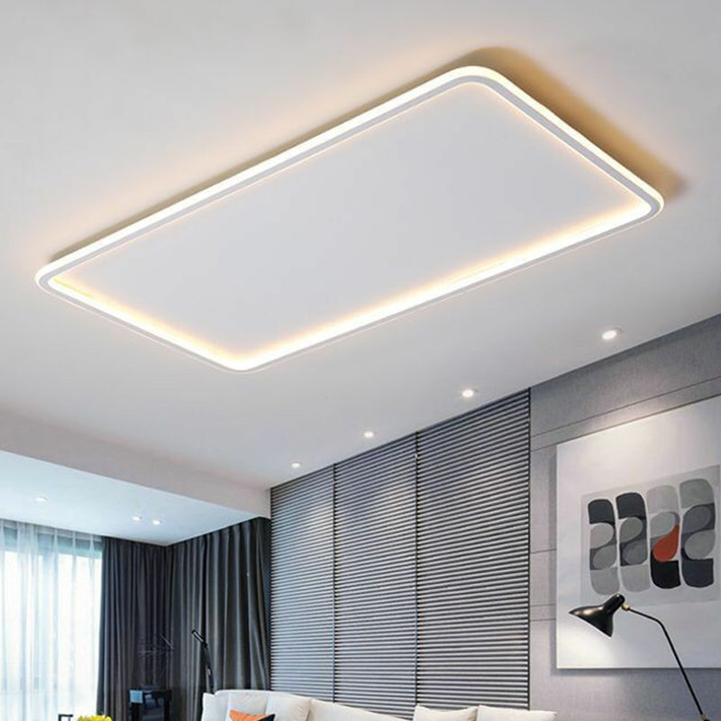 Plafonnier encastré moderne à LED extra-mince en aluminium pour chambre à coucher en blanc