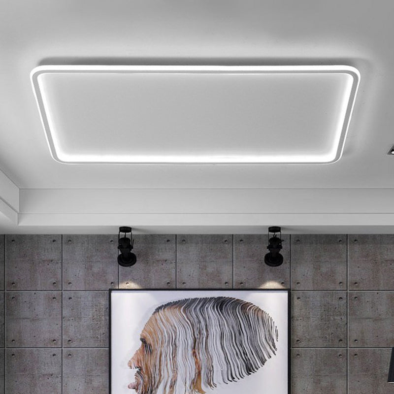 Plafonnier encastré moderne à LED extra-mince en aluminium pour chambre à coucher en blanc