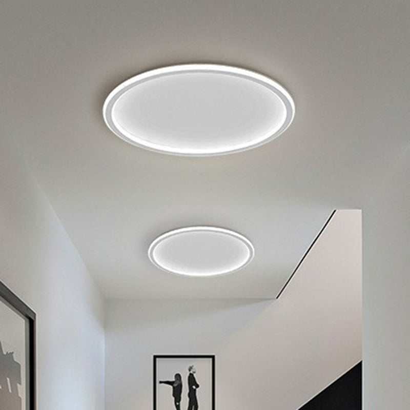 Plafonnier encastré moderne à LED extra-mince en aluminium pour chambre à coucher en blanc