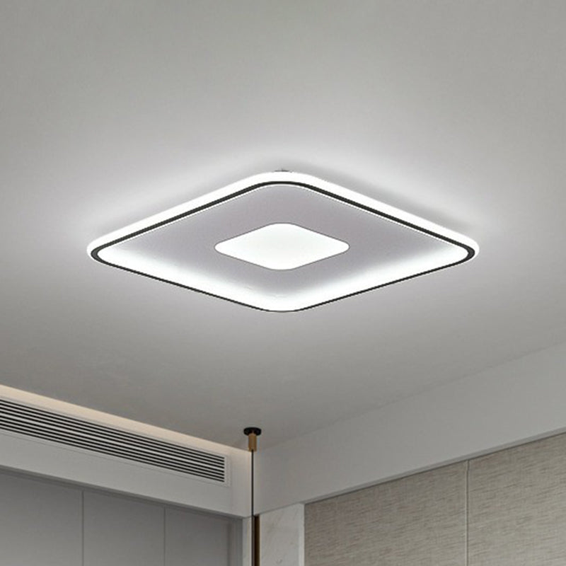 Nordic Rectangular Flush Ceiling Light Aluminum Living Room LED Flush Mount Lighting Fixture