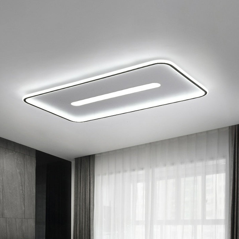 Nordic Rectangular Flush Ceiling Light Aluminum Living Room LED Flush Mount Lighting Fixture