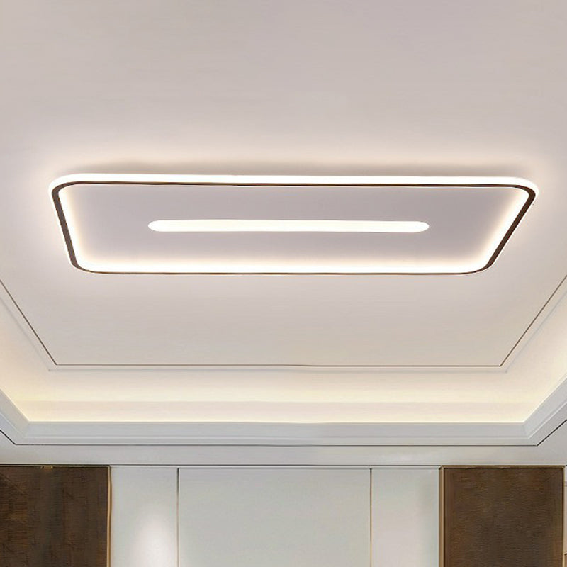 Nordic Rectangular Flush Ceiling Light Aluminum Living Room LED Flush Mount Lighting Fixture