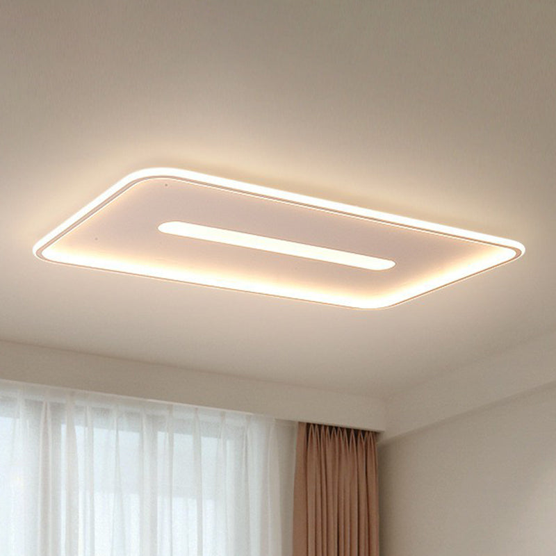 Nordic Rectangular Flush Ceiling Light Aluminum Living Room LED Flush Mount Lighting Fixture