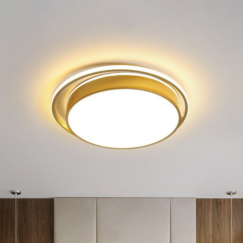 Metallic Geometric Flush Light Modern Style Gold LED Flush Ceiling Light Fixture for Bedroom