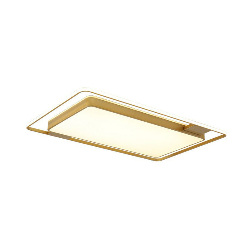 Metallic Geometric Flush Light Modern Style Gold LED Flush Ceiling Light Fixture for Bedroom