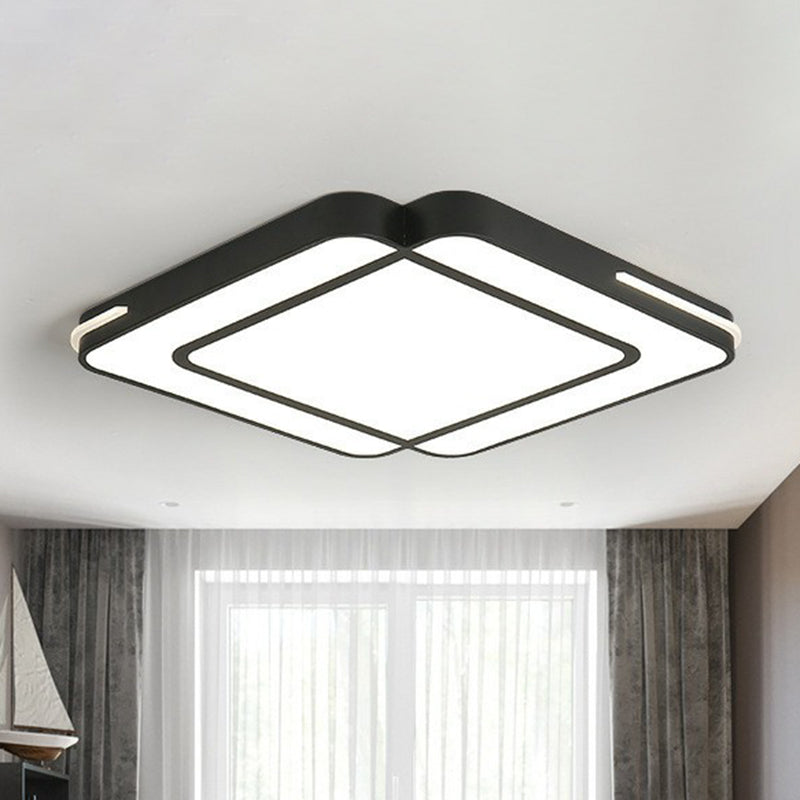 Lampada da soffitto a incasso a LED nera in stile moderno acrilico geometrico per soggiorno