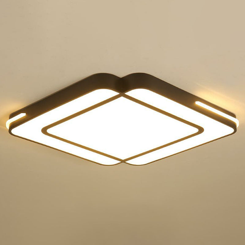 Lampada da soffitto a incasso a LED nera in stile moderno acrilico geometrico per soggiorno