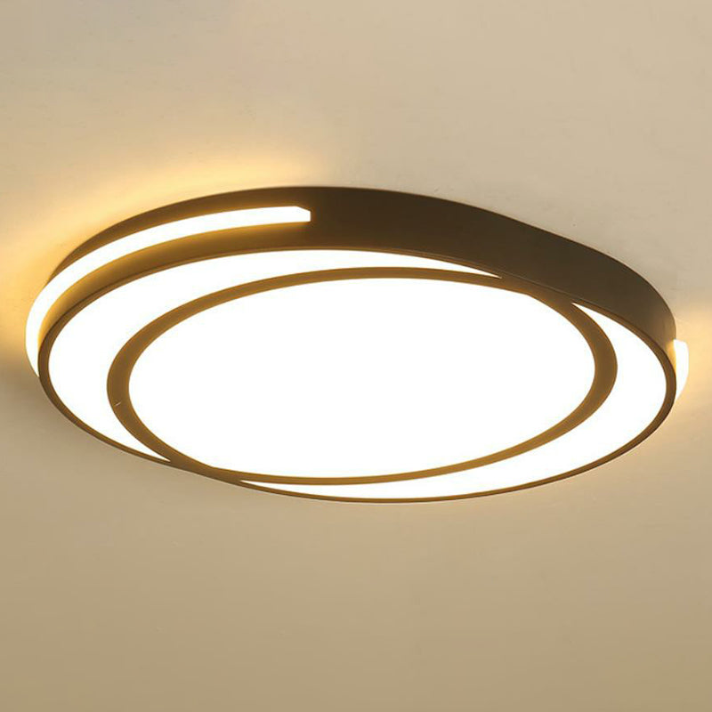Lampada da soffitto a incasso a LED nera in stile moderno acrilico geometrico per soggiorno