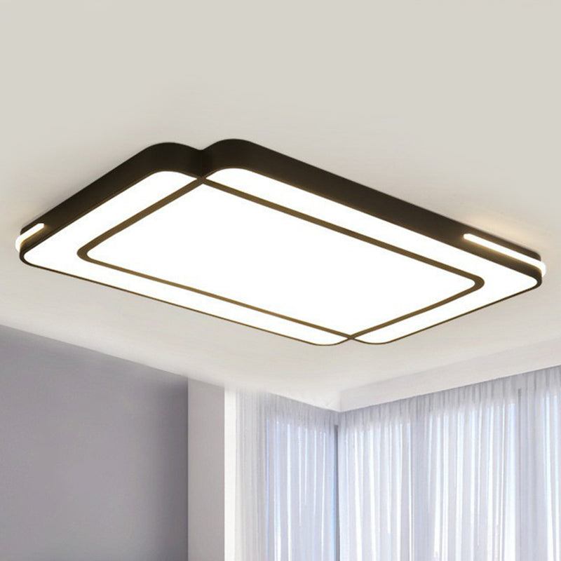 Lampada da soffitto a incasso a LED nera in stile moderno acrilico geometrico per soggiorno