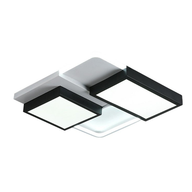 Plafonnier rectangulaire à épissure noire, plafonnier LED en acrylique de Style moderne
