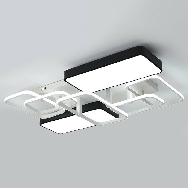 Éclairage encastré d'épissure Luminaire encastré minimaliste métallique noir et blanc à LED