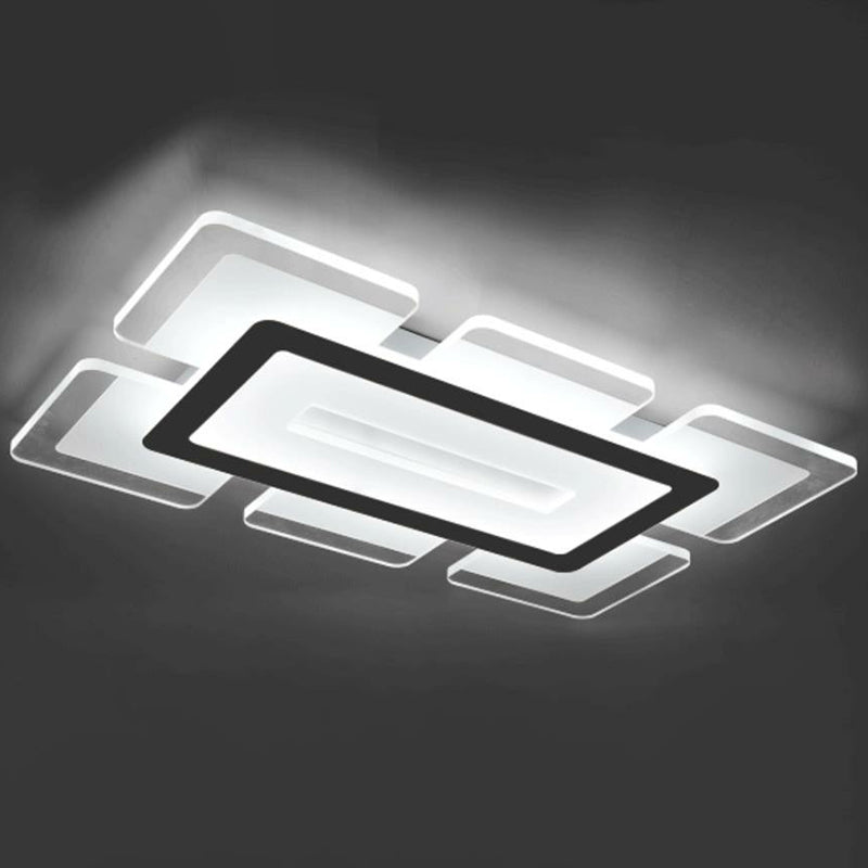 Clear Extra-Thin Rectangular Flush Light Modern Style Acrylic LED Flush Ceiling Light Fixture