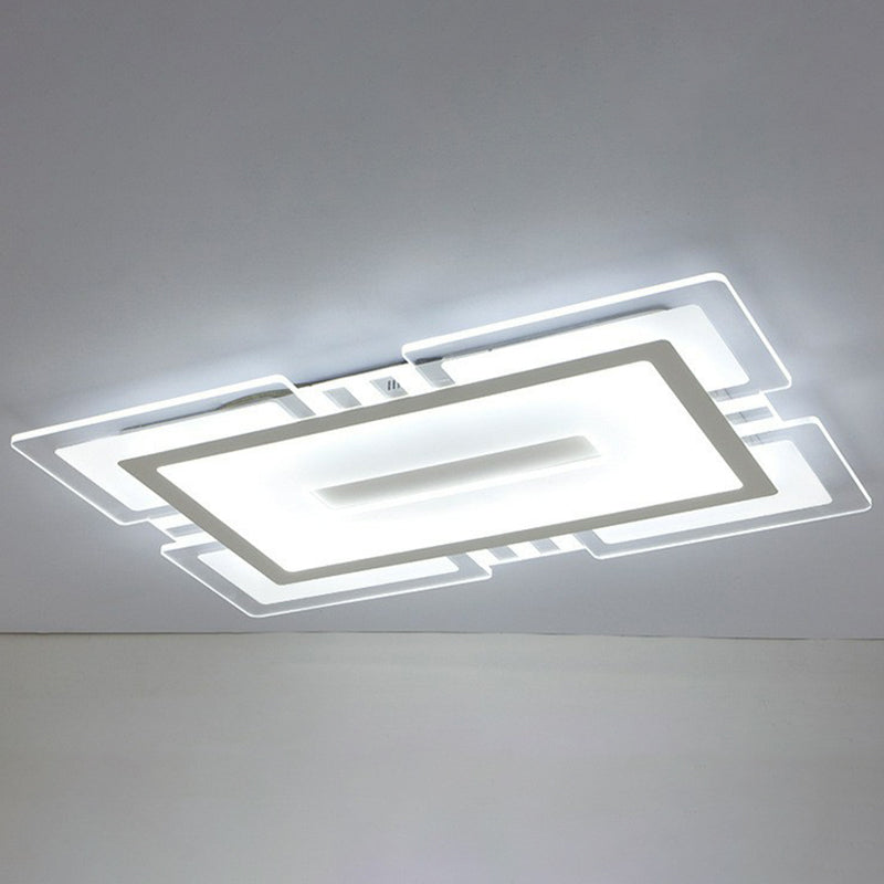 Illuminazione da incasso per soggiorno rettangolare ultrasottile Apparecchio da incasso a LED minimalista in acrilico trasparente