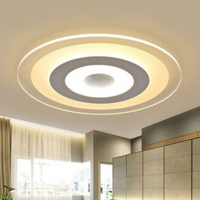 Moderne, extra dunne LED-inbouwplafondlamp van acryl in de woonkamer, helder