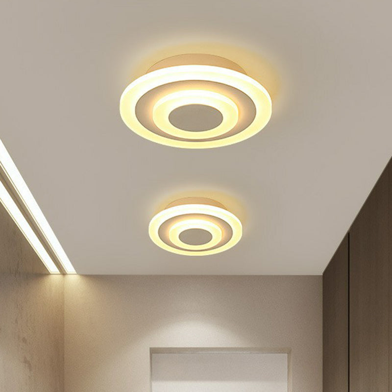 Geometric Corridor Flush Ceiling Light Acrylic Contemporary LED Flush Mount Lighting Fixture