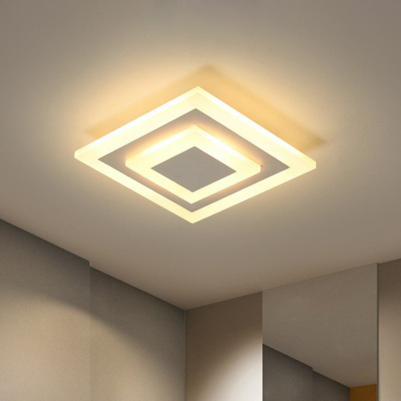 Geometric Corridor Flush Ceiling Light Acrylic Contemporary LED Flush Mount Lighting Fixture