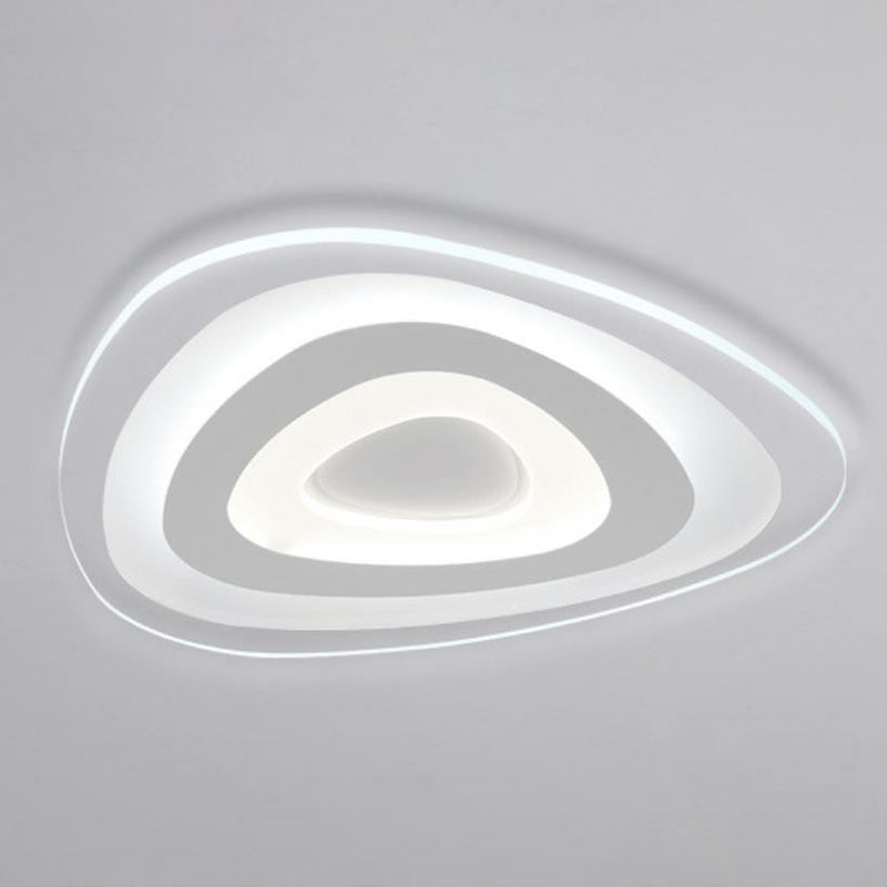Simplicity Ultra-Thin Triangular LED Flush Mount Light Acrylic Living Room Flush Mount Ceiling Light in White