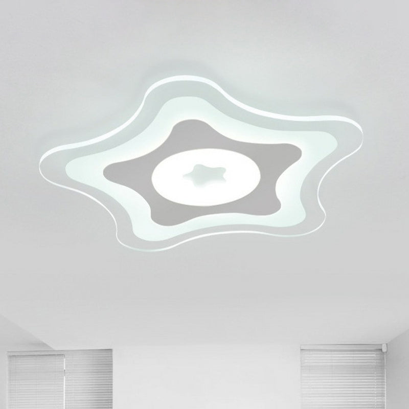 Plafonnier encastré transparent étoile de mer pour chambre d'enfants acrylique moderne LED encastré luminaire