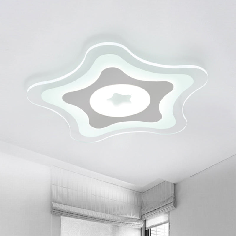 Plafonnier encastré transparent étoile de mer pour chambre d'enfants acrylique moderne LED encastré luminaire