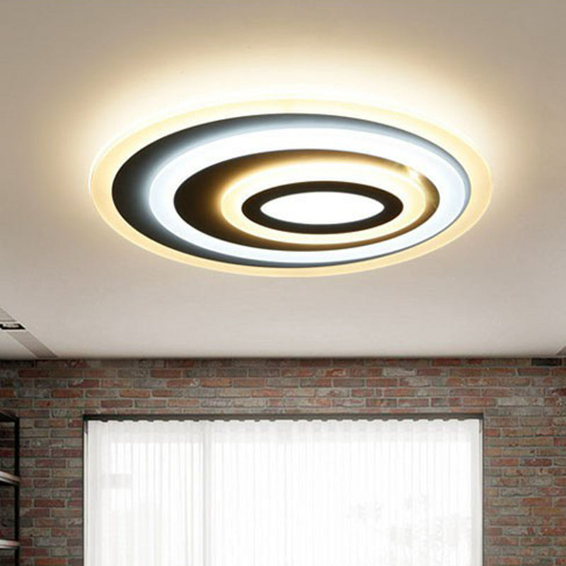 Ovale LED Flush Mount Modern Acryl Slaapkamer Flushmount Plafond Licht in wit