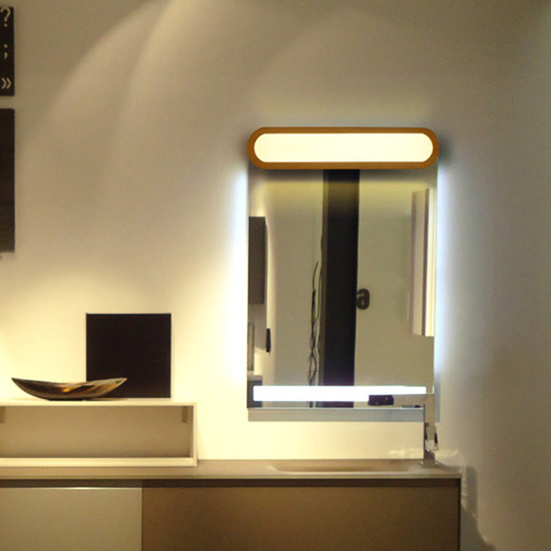 Elongated Oval Bedroom Vanity Light Acrylic Contemporary LED Sconce Light Fixture