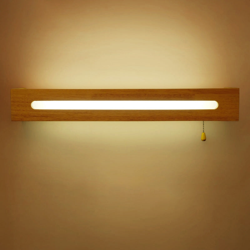 Simplicidad Rectangular LED Medera Madera Madera Madera Medera de pared de la pared de la pared de la pared con cadena de extracción