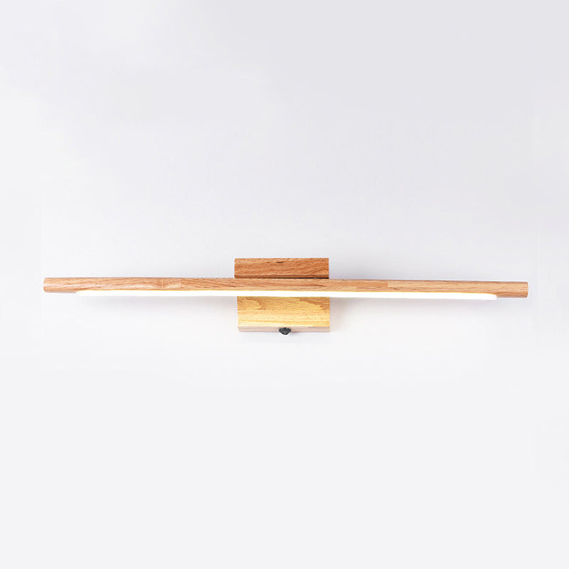 Vanité de salle de bain en forme de bâton LED Vanité Wood Aménagement d'éclairage mural nordique en beige