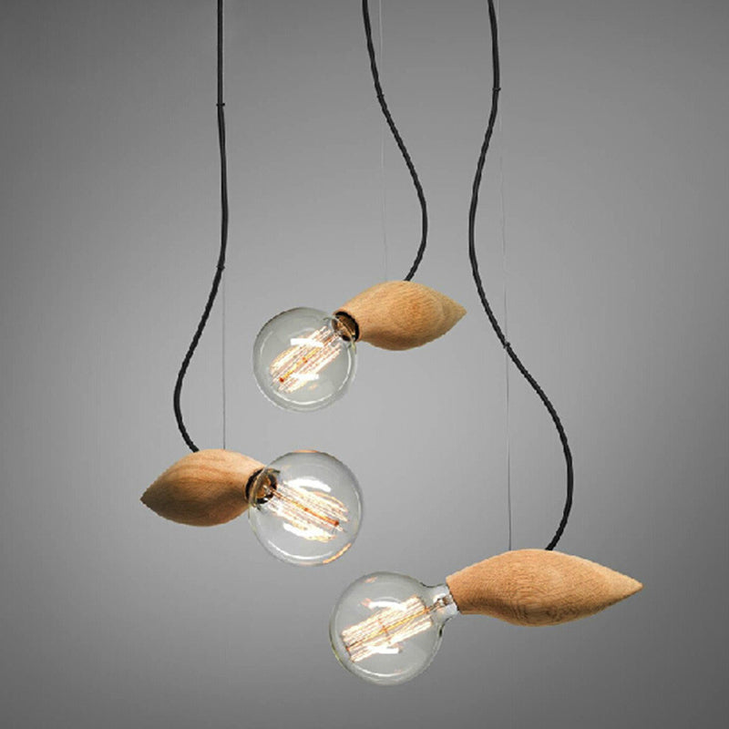 Bee Shaped Restaurant Ceiling Light Wood Single Nordic Style Hanging Pendant Light