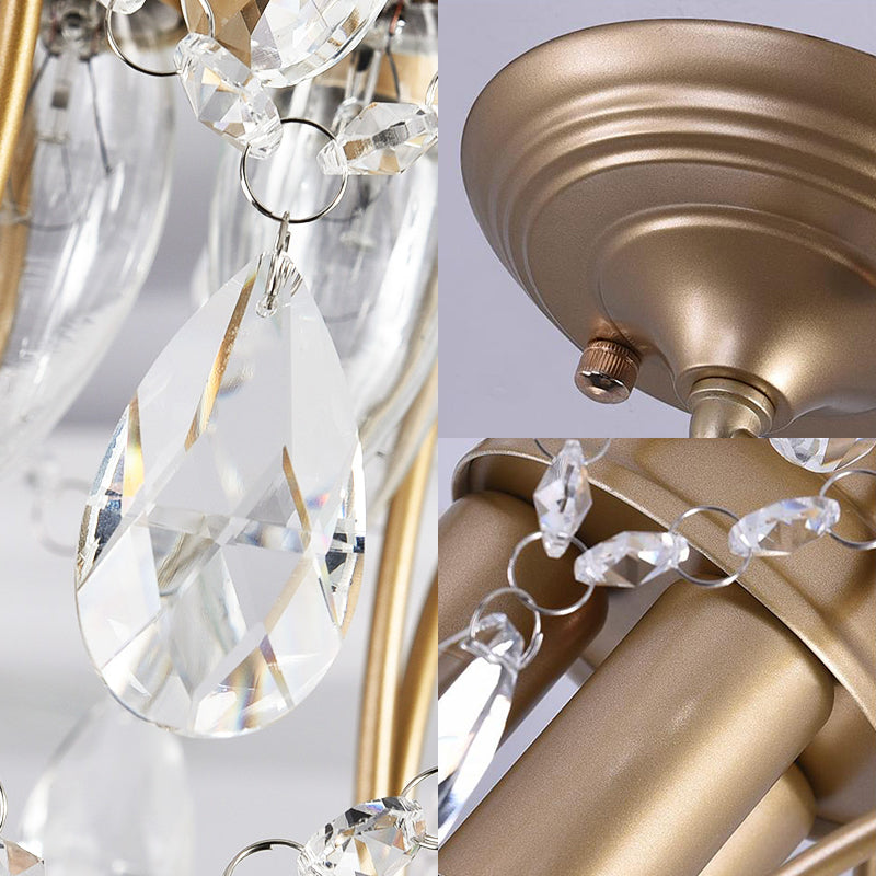 Marco de brazo doblado posmoderno Semi Flush Light Metal 1 Light Hallway Flexure con acento de cristal