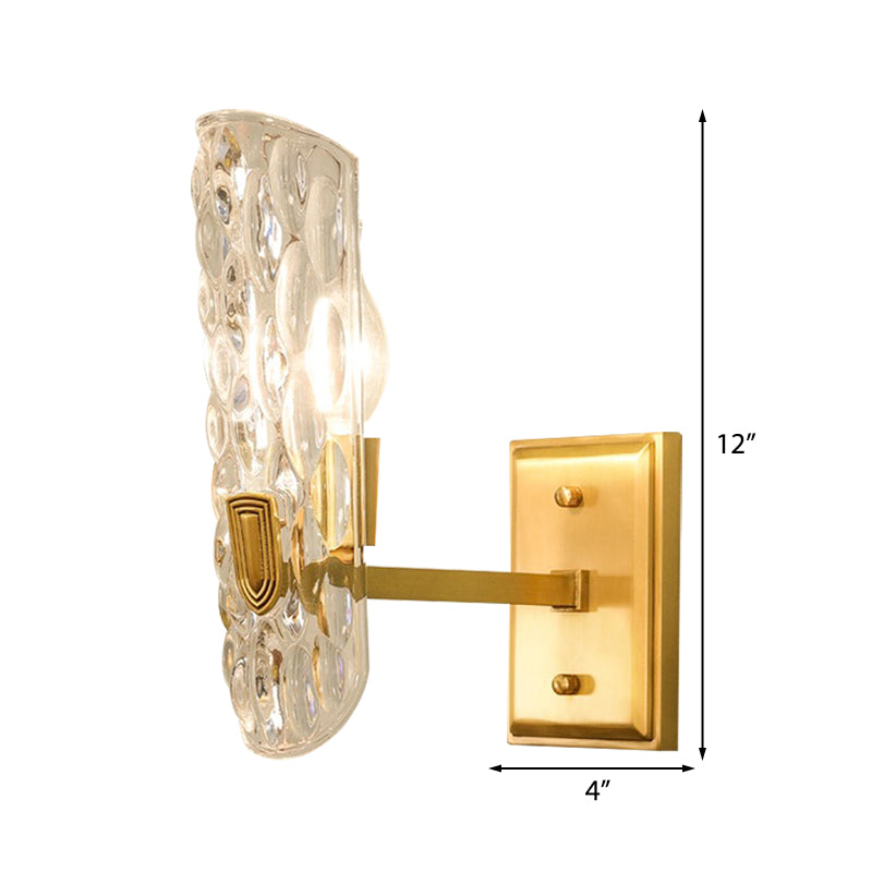 Lampada per parete per pareti in vetro d'acqua trasparente contemporanea lampada da monte a parete in ottone 1/2 luci a forma ovale per il letto