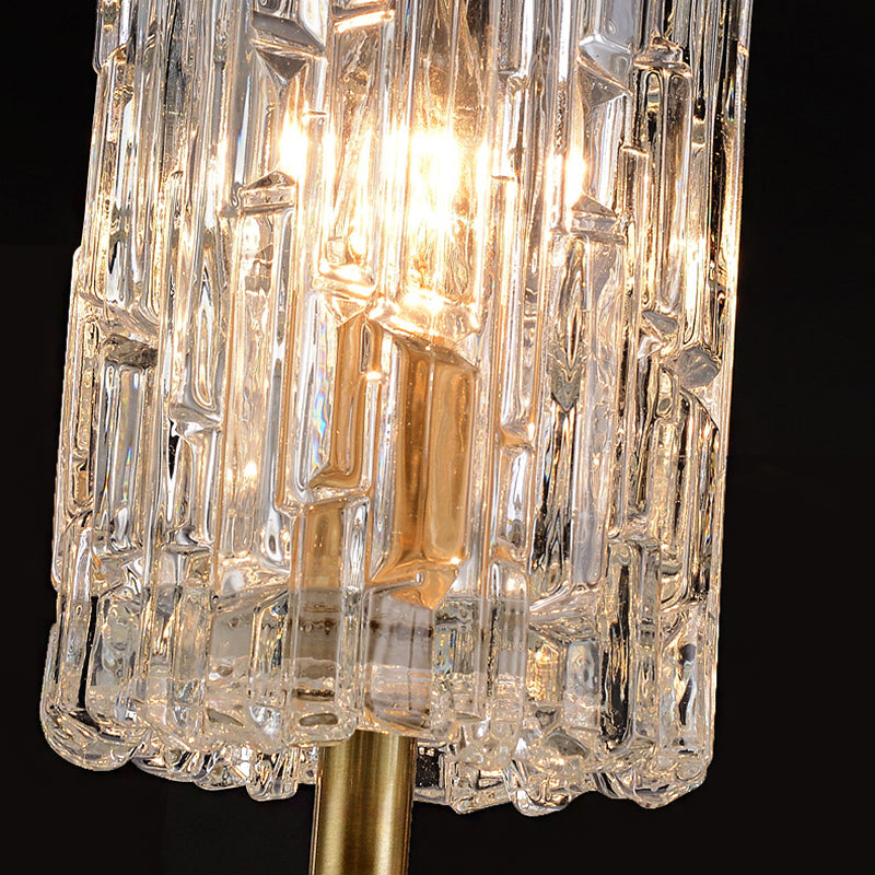 Luce da parete da parete a parete da 1/2 luci a parete Modern Modern Brass Sconce Light con briciolo in vetro trasparente