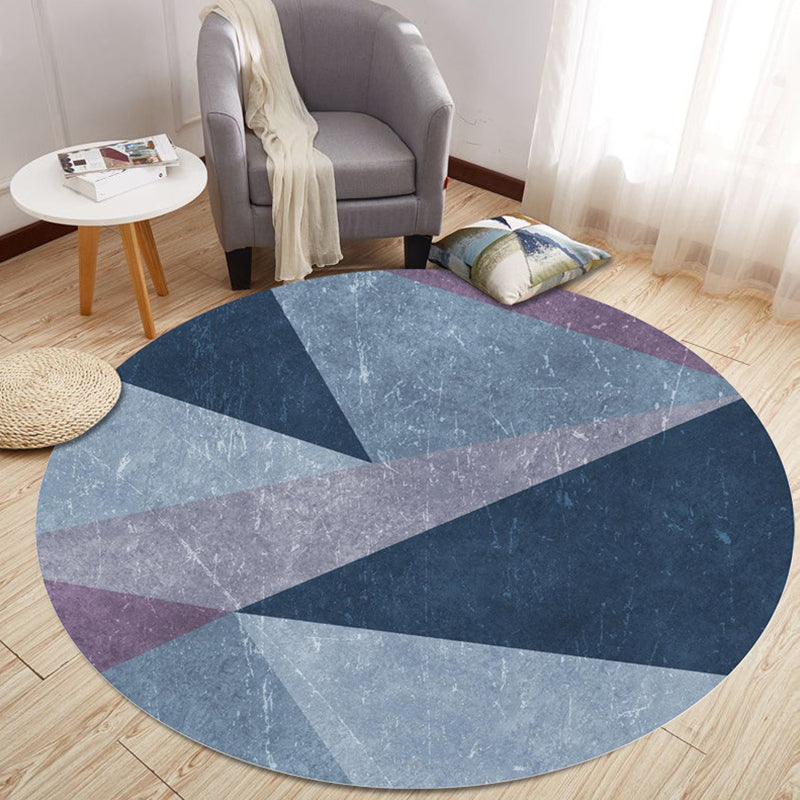 Multi Color Modern Rug Polyster Geometric Print Area Carpet Pet Friendly Non-Slip Rug for Home Decor