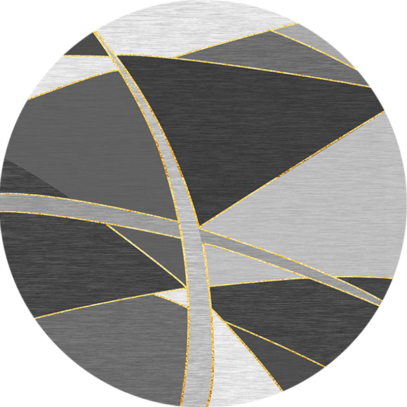 Comfort Bedroom Rug Multi Colored Geometric Print Carpet Polyster Non-Slip Backing Stain-Resistant Rug