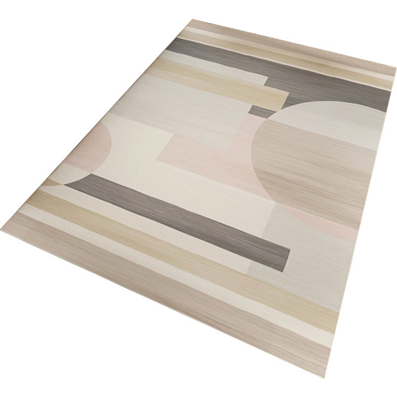 Simple Geo Pattern Rug Multi Colored Polypropylene Area Carpet Easy Care Machine Washable Rug for Living Room