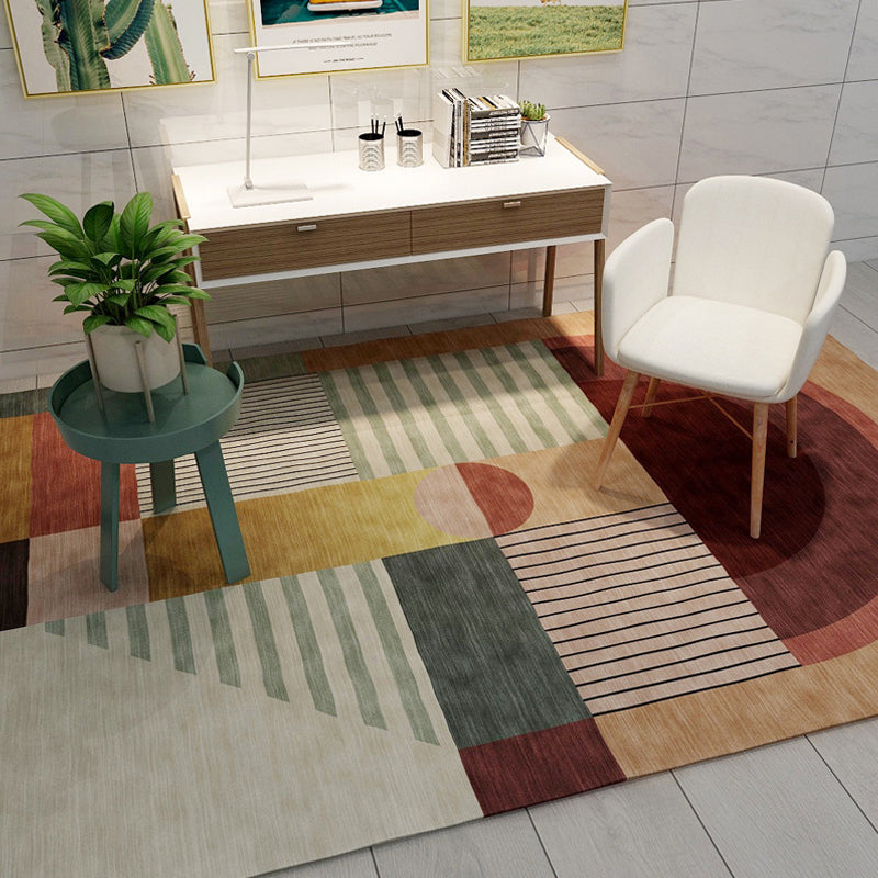 Veelkleurige geometrische print tapijt Synthetica Minimalistisch gebied tapijt Easy Care Liet-resistente binnenkleed Tapijt voor Parlor