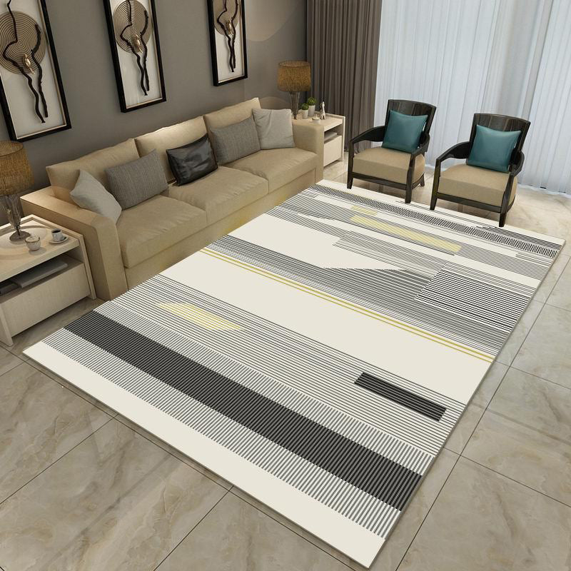 Nordic Abstract Print Rug Multicolor Polyster Area Rug Anti-Slip Backing Stain-Resistant Carpet for Living Room