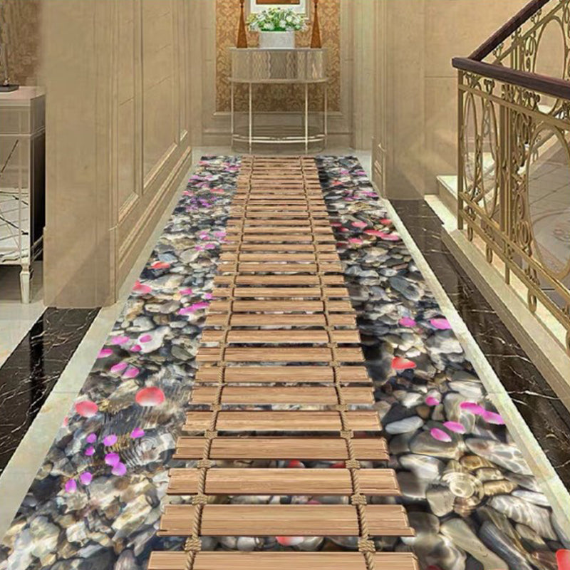 Classic Geo Print Rug Multi Colored Polyster Area Rug Anti-Slip Backing Pet Friendly Washable Carpet for Parlor