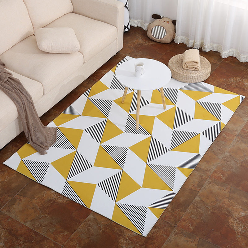 Moderner Teppich mit geometrischem Muster, mehrfarbiger Polypropylen-Innenteppich, rutschfester, maschinenwaschbarer Teppich zur Dekoration