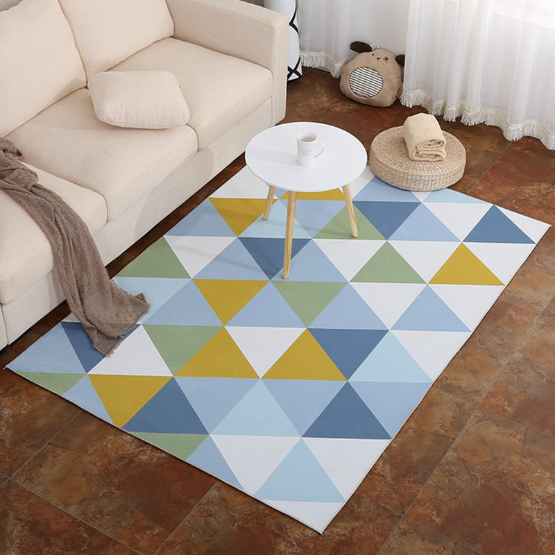 Moderner Teppich mit geometrischem Muster, mehrfarbiger Polypropylen-Innenteppich, rutschfester, maschinenwaschbarer Teppich zur Dekoration