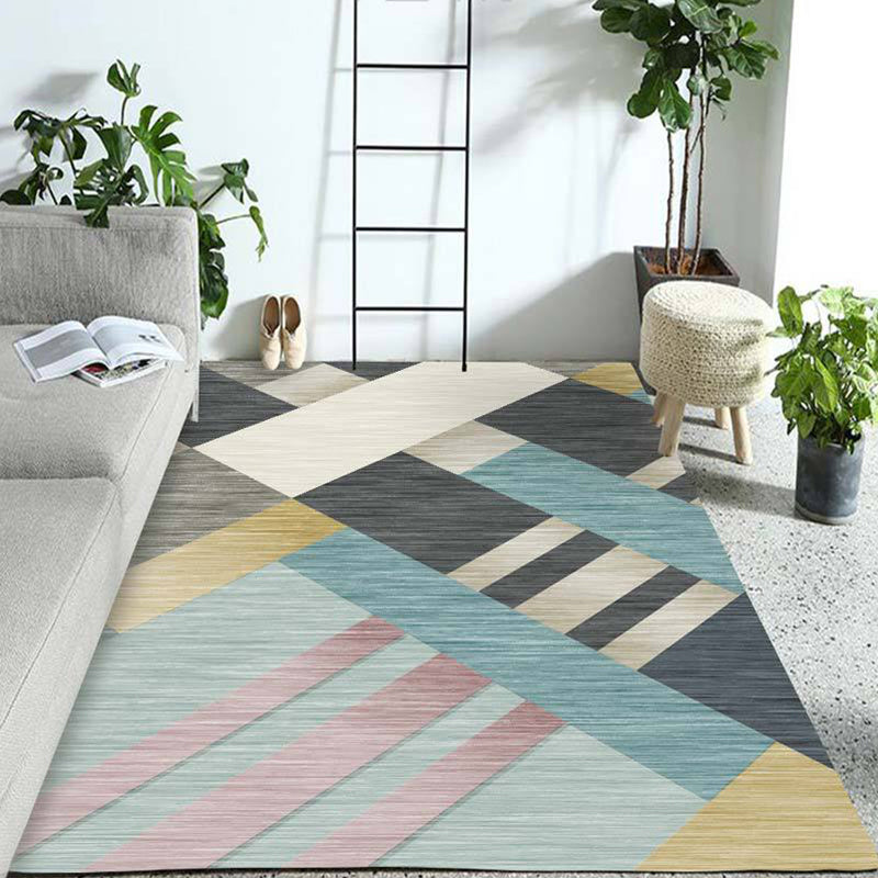 Western Geo Printed Rug Multicolor Synthetics Indoor Rug Machine Washable Anti-Slip Backing Carpet for Room