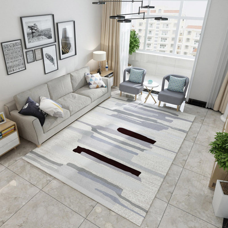 Multi Color Nordic Rug Polyster Geo Printed Area Rug Non-Slip Backing Pet Friendly Easy Care Rug for Parlor