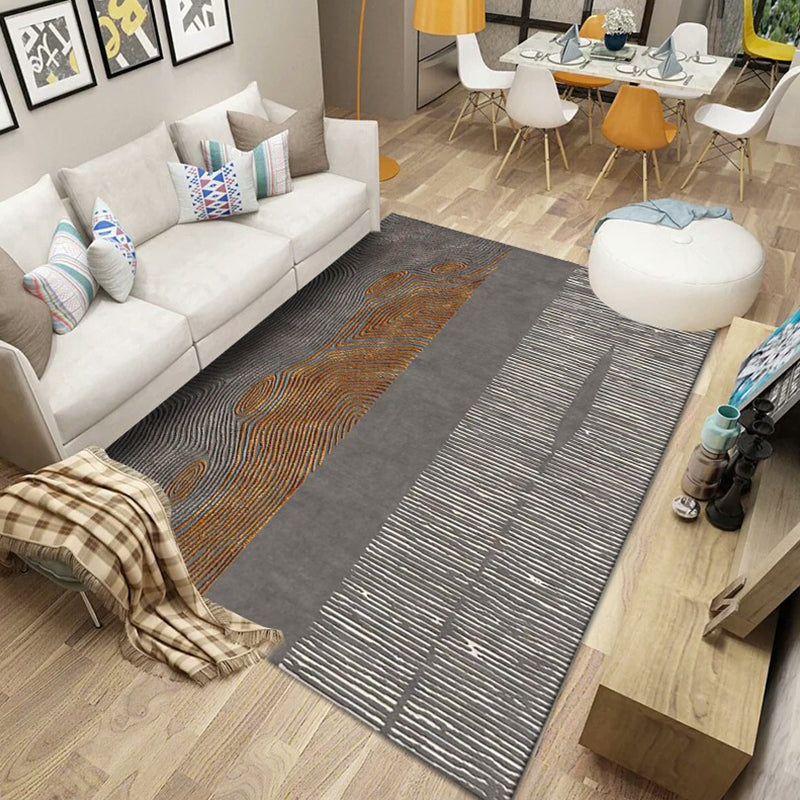 Scandinavian Abstract Pattern Rug Multi Color Polyster Area Carpet Anti-Slip Backing Easy Care Rug for Parlor