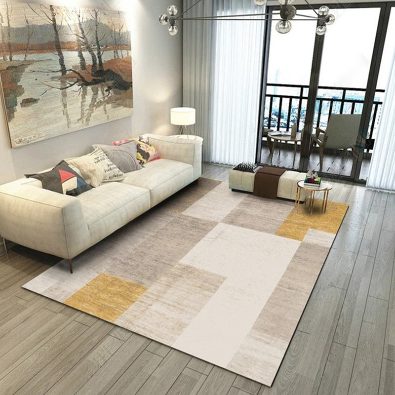 Modern Geo Pattern Rug Multi Colored Cotton Blend Area Carpet Non-Slip Pet Friendly Indoor Rug for Parlor