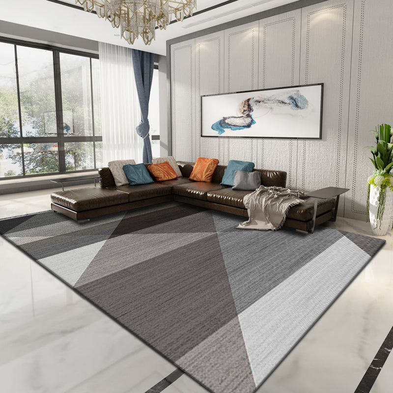 Novelty Parlor Rug Multi Color Geometric Patterned Indoor Rug Cotton Blend Non-Slip Pet Friendly Carpet