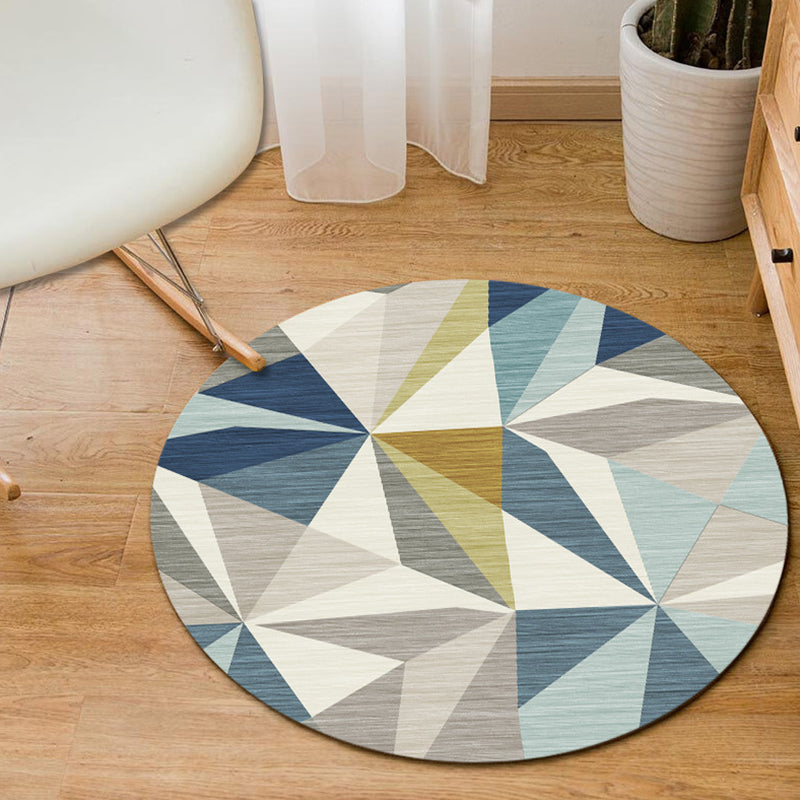 Modern Home Decor Rug Multi-Color Geometric Area Carpet Polypropylene Easy Care Machine Washable Rug